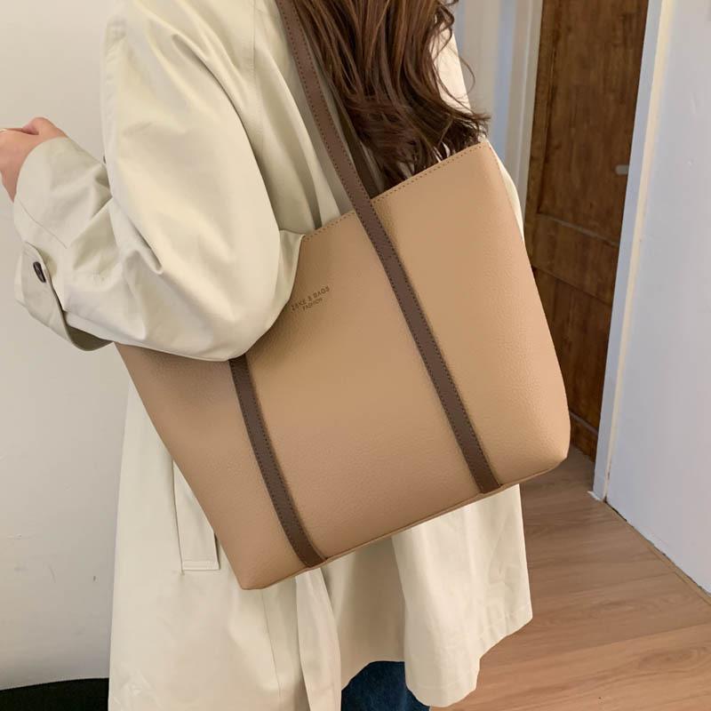 Simple casual work commuter tote bag 2025 new Korean version ins versatile high-end temperament women's shoulder bag
