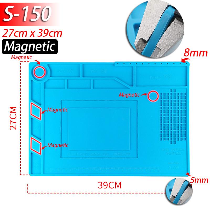 Коврик для паяльной станции, силиконовый рабочий коврик, термостойкий, 932°F, антистатический магнитный коврик для ремонта электронных телефонов, ноутбуков, часов