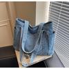 2025 Canvas Bag Denim Shoulder Messenger Bag Women's Large Capacity Casual Hand Carry Women's Cloth Bag Tide
