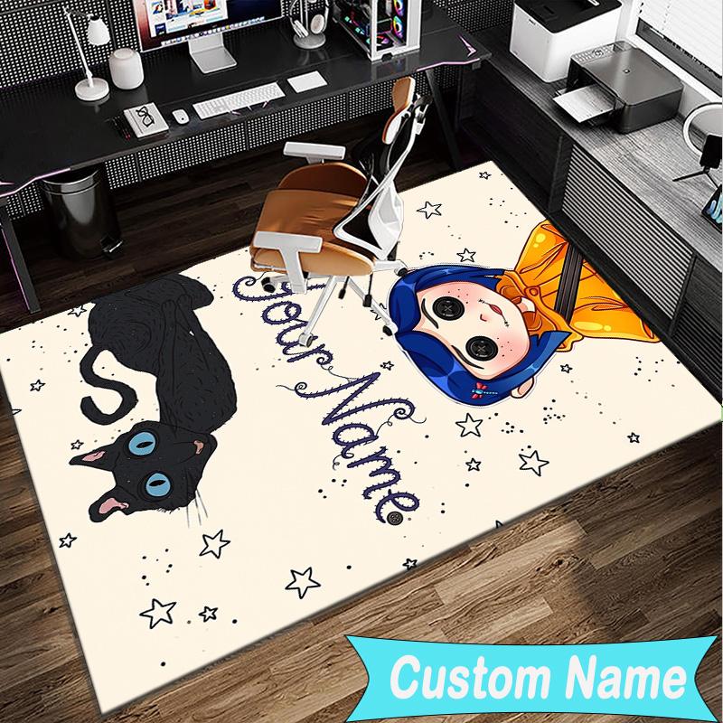 Custom Name Rug Mystery Coraline's World Area Rug Suitable for Indoor And Outdoor,Carpets for Homes, Offices,Living Rooms,Home Decor,Christmas Gift