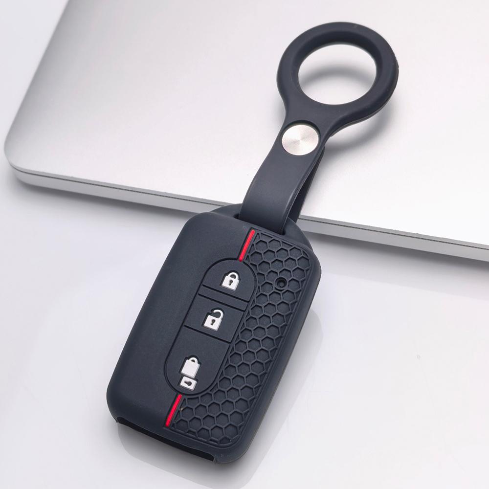 Силиконовый чехол для ключа с брелоком для 3-кнопочного смарт-ключа Nissan, Подходит для Nissan Qashqai X-Trail Juke Pathfinder Navara, Ударопрочный держатель для брелока
