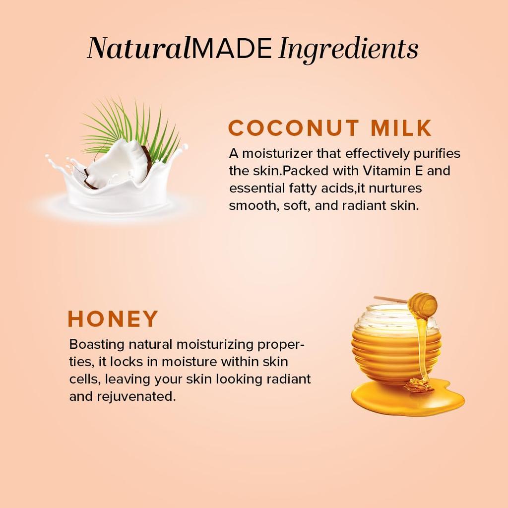 Khadi Natural Coconut Milk & Honey Soap Pack of 1 – Deeply Moisturizing Bathing Bar for All Skin Types 125g x 3