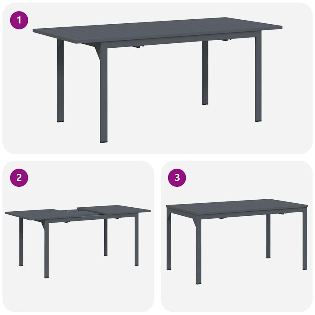 Patio Table Anthracite 180 x 80 x 74 cm
