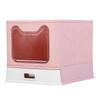 Foldable Cat Litter Box Stainless Steel Fully Enclosed Litter Box Anti Splashing Toilet with Litter Scoop for Home Pet