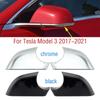 Car Exterior Rearview Wing Door Side Mirror Lower Bottom Cover Lid Cap Shell Chrome Black For Tesla Model 3 2017-
