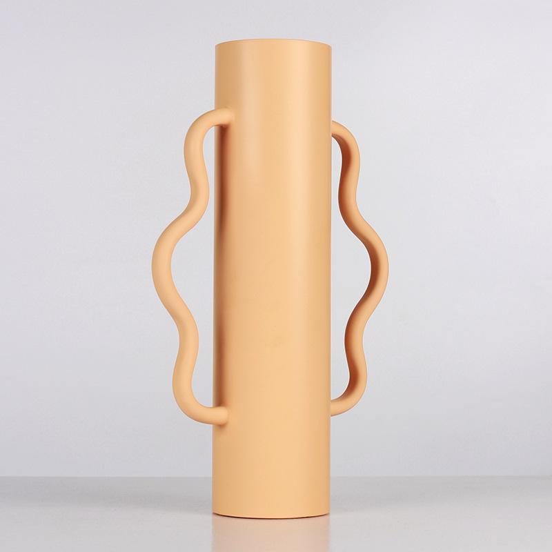 Геометрическая ваза в стиле скандинавского искусства, креативная нестандартная бинауральная ваза для цветов, модель входа в дом, мягкие украшения для дома