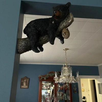 Маленький медвежонок, детская ветка, спящий медведь, статуя, милый декор для ветки, садовый декор для двора, дверная рама, комнатные и уличные украшения, черный медведь