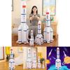 Adorable Cartoon Rocket Plush Pillow Pp Cotton Filled Soft Long March Rocket Toy For Children