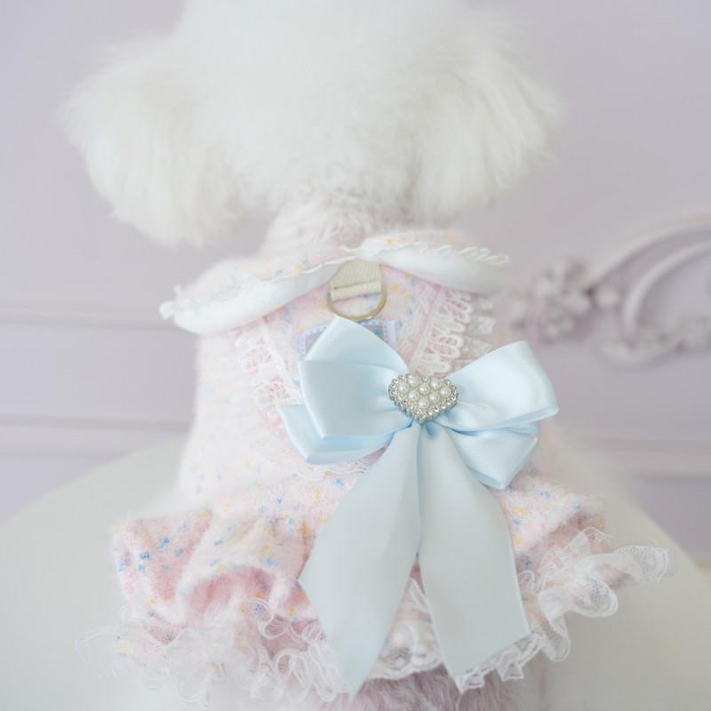 Warm Fleece Dog Dress Small Medium Breeds Winter Princess Style Pet Clothing