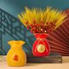 Yousheng Lucky Bag Vase Wealth Bag Flower Vase Table Centerpiece Fortune Bag Статуэтка для спальни, офиса Китайский Новый год Декор