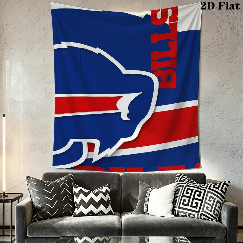 Buffalo Bills Wall Tapestry Aesthetic Wall Hanging Printed Fabric Blanket Decorative Tapestries for Bedroom Living Room Home Decor
