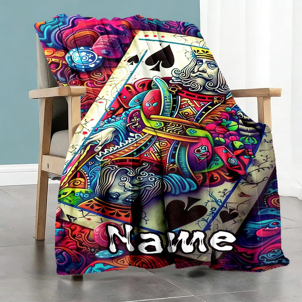 Spades Personalized Name Blanket Gift Customizable Blanket Soft & Cozy for Livingroom Office Chair Bedding Couch Ideal for All Seasons