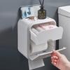 Toilet Paper Holder Box Holder Bathroom Rack Waterproof Reel Tissue Storage Box Punch-free Kitchen Bathroom Storage Holder