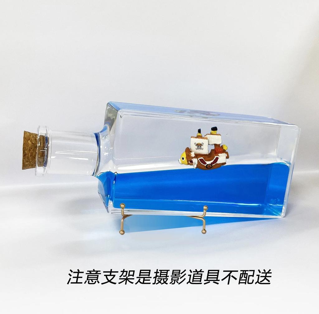 3d Ship Fluid Drift Bottle Thousand Sunny Ship Going Merry Boat Floating Boat Ornament Decompression Toy Home Decor