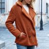 Plus Size Autumn and Winter Women's Button Fur Coat Lapel Loose Fleece Coat