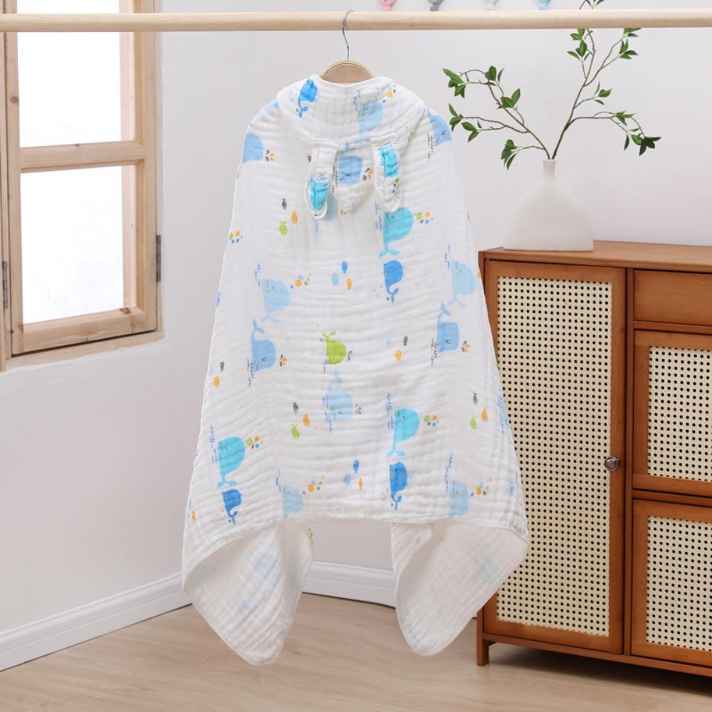 Rabbit Cartoon Blanket Wrap Cotton Sleepwear Bathrobe Cloak Hooded Cape Towels Beach