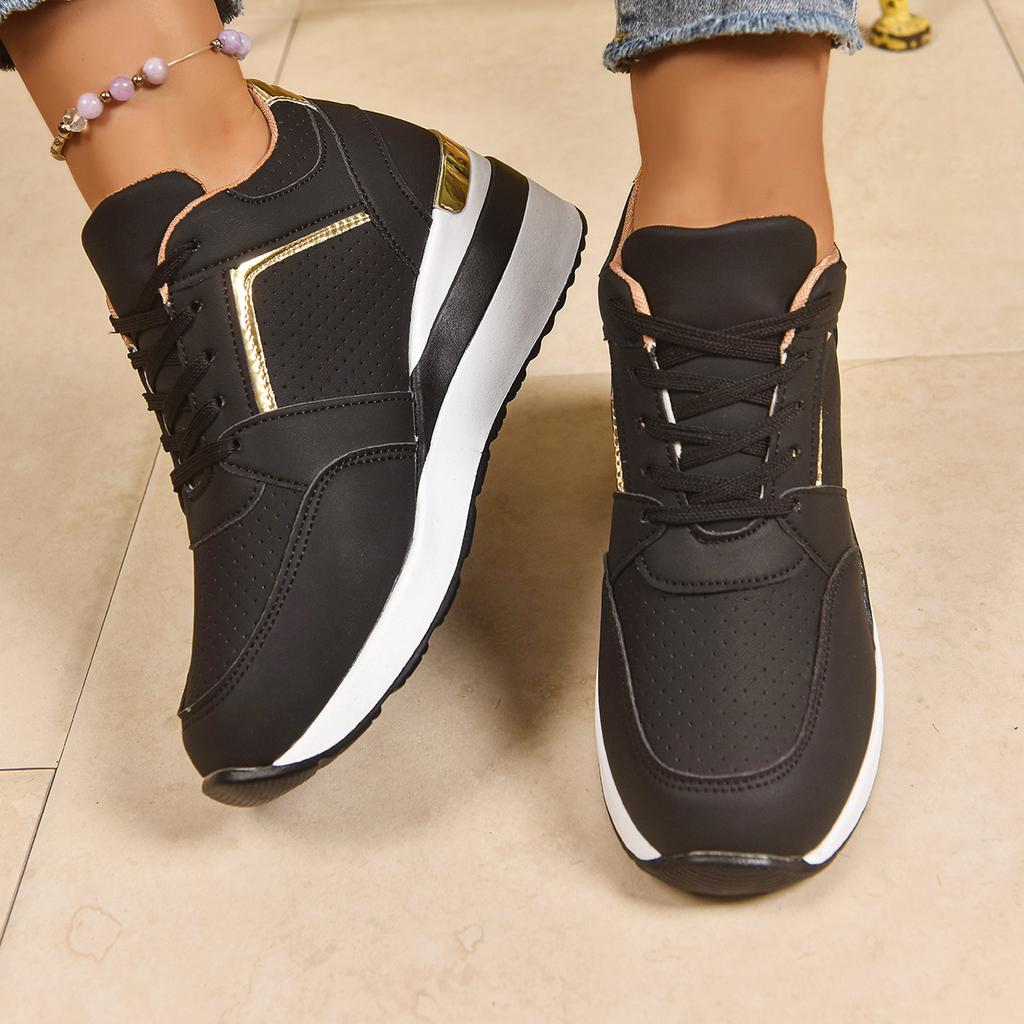 Fashion Women Sneakers 2025 New Lace-Up Wedge Sport Shoes for Women Casual Platform Sneakers Ladies Lightweight Designer Shoes Female