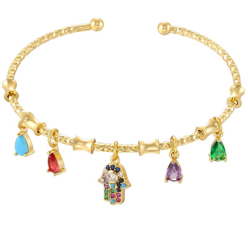 Beetle Octagram Rainbow Splicing Bracelet Personalized Geometric Water Drop Four-Leaf Clover Bracelet Vl648