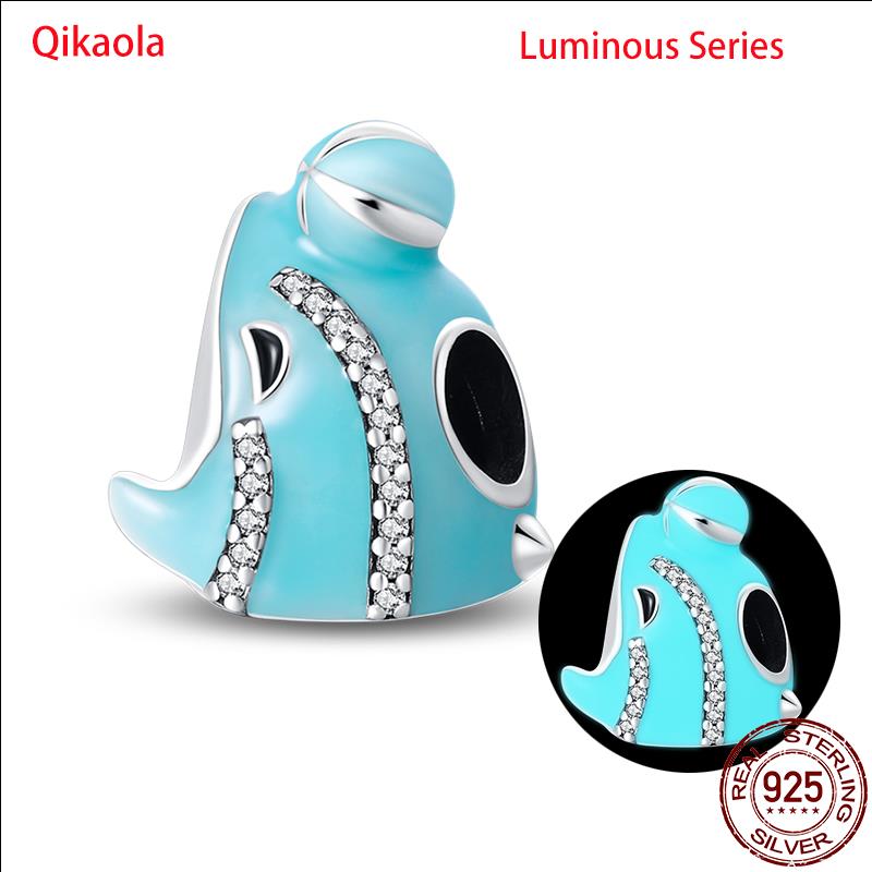 Original 100% sS925 Sterling Silver Luminous Octopus Ocean Series Charms Fit Bracelet DIY Beads Ms Jewelry Gift New In