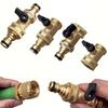3/4" Brass Ball Valve Quick Connector - EU Thread Bidirectional Flow for Car Wash & Garden Hoses, Leakproof with Rubber Gaskets