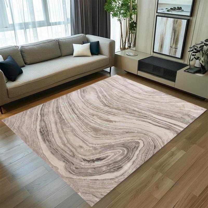 Modern Marble Swirl Pattern Carpet Mat Rug Beige Grey Soft Non-slip Home Decoration for Living Room Bedroom Indoor Floor Mat