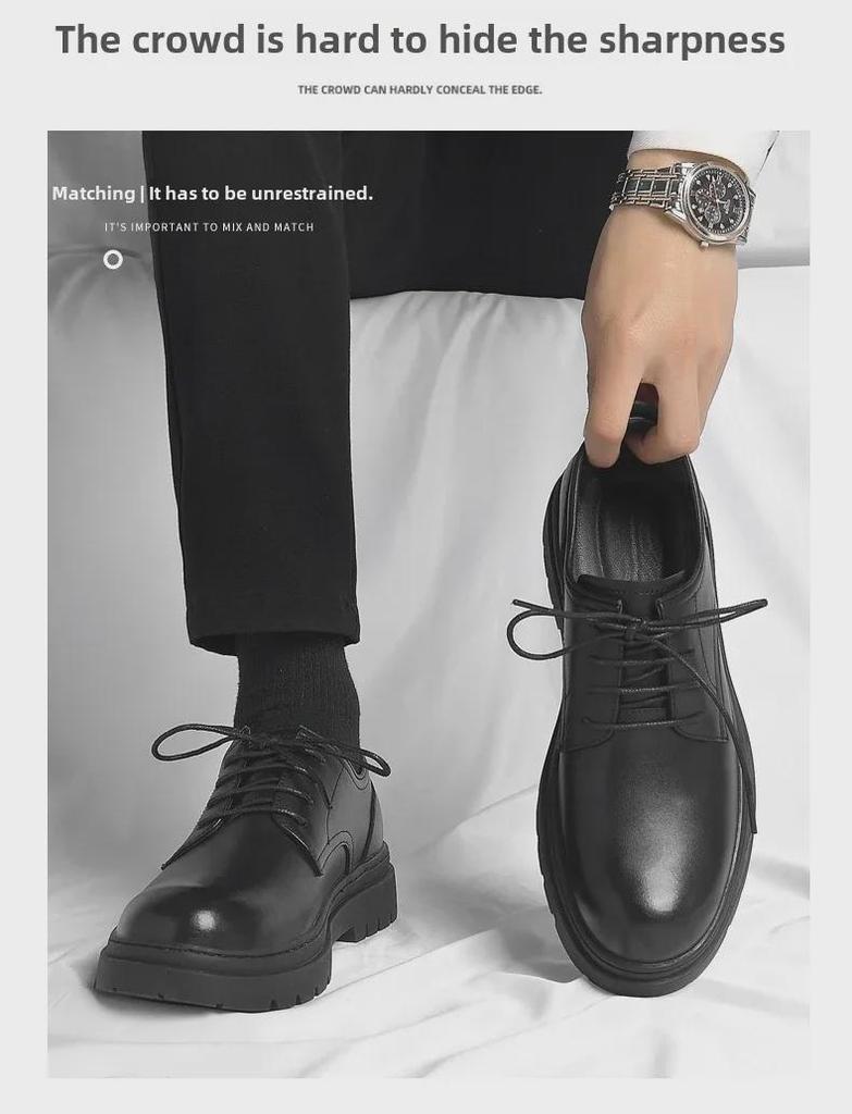 Мужские туфли 2024 года из черной кожи, увеличивающие рост, 10 см, формальные и повседневные, дышащий зимний дизайн