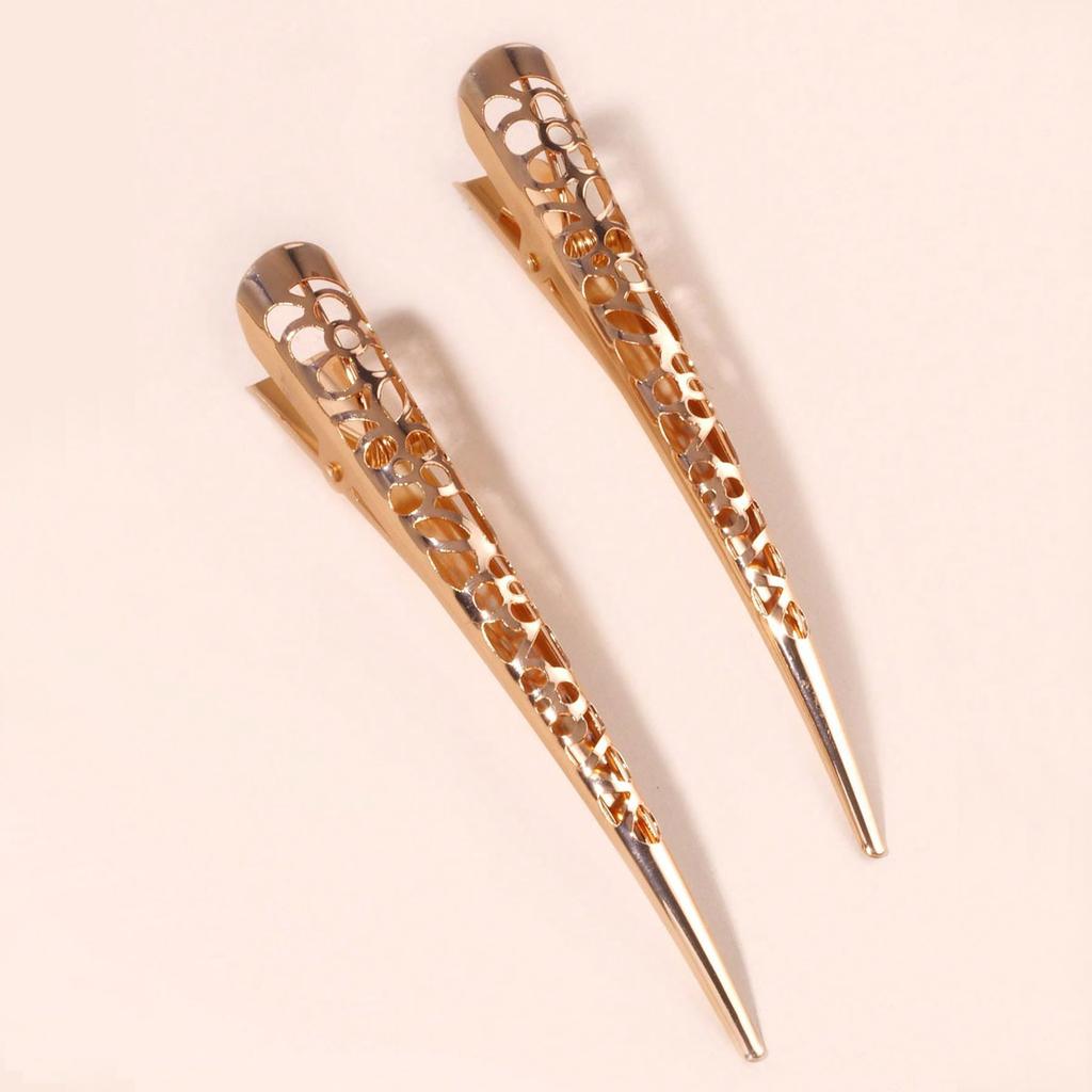 Gold Hollow Out Hair Clips for Women, 2 Pcs Hair Clips Set for Daily Styling