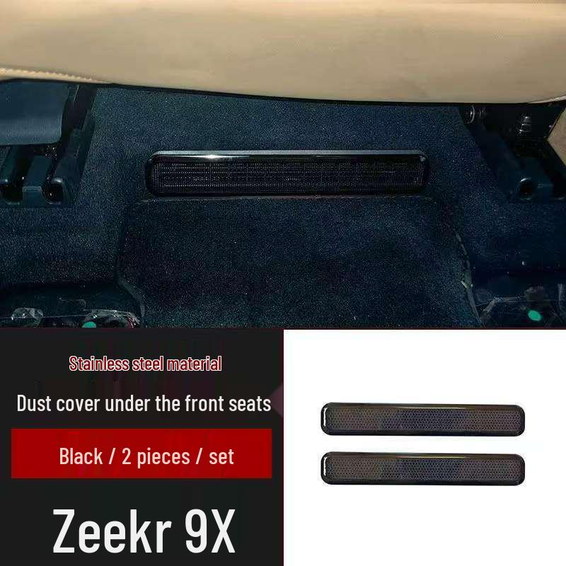 Пылезащитная крышка переднего динамика Zeekr 9X из нержавеющей стали - Неразрушающее крепление, Полый дизайн, Подходит для передних и трехрядных сидений.