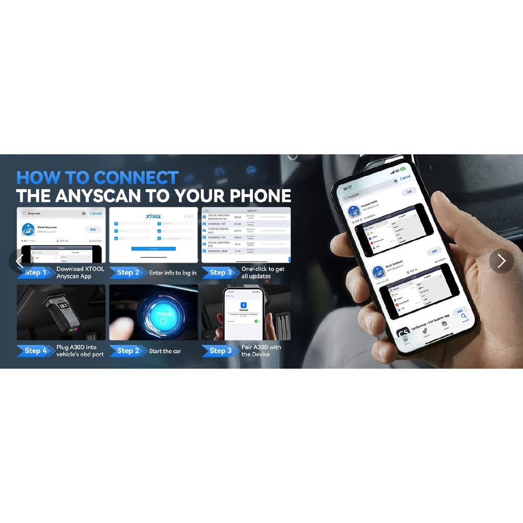 2026 Lifetime Free Update XTOOL Anyscan A30D Car Diagnostic Tools Bi-directional OBD2 Scanner A30D V2.0 CAN FD FCA 19+ Services