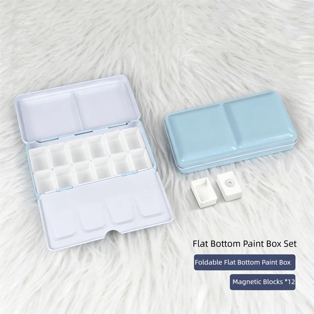 Metal Construction Watercolor Paint Box Small Size Folding Paint Box  For Gouache Painting