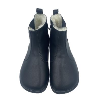 Зимние ботинки Chelsea Barefoot из натуральной кожи с теплой подкладкой и стелькой из натурального меха для женщин, подошва с нулевым перепадом