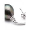 Boucles d'Oreilles - Pearls &amp; Colors - Gala - Perles de Culture de Tahiti 8-9 mm - Or Blanc 375/1000 - AAA+