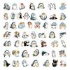 10/50PCS Cute Shark Hooded Fun  Shark Cat  Stickers Waterproof DIYSticker Pack for Watercup Laptop Scrapbook Notebook Diary Stickers