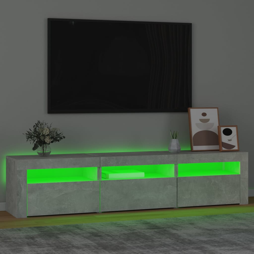 Vidaxl Szafka Pod Tv Z Oświetleniem Led, Szarość Betonu, 180X35X40 Cm