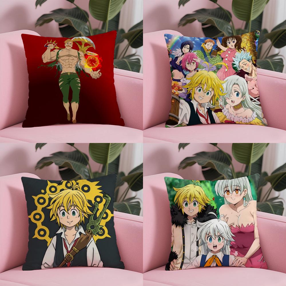 Anime The SSeven DDeadly Pillow Case Soft Plush Fabric DoubleSided Printed Cushion Cover Warm Winter Sofa Pillow Case