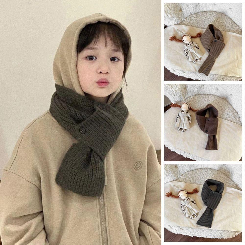Однотонный шарф для мальчиков и девочек, зимний детский шарф-крест, модный детский вязаный шарф, подарки