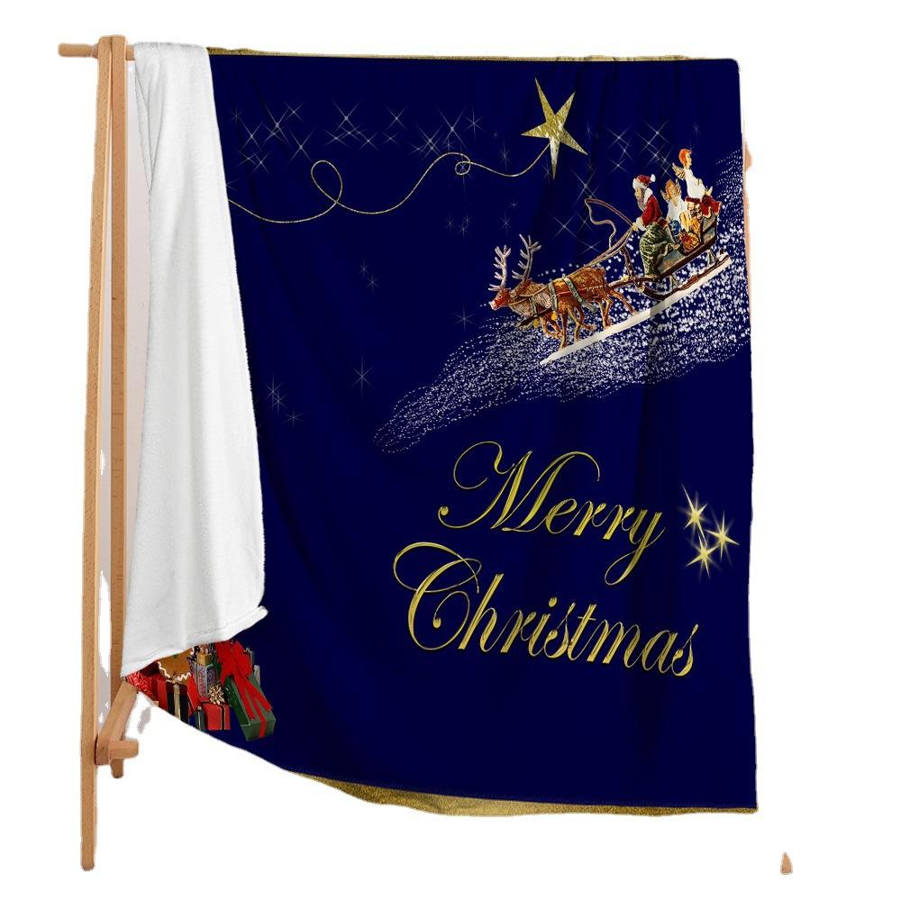 Flannel Blanket Christmas Day Blanket Blanket Digital Printing Universal in All Seasons