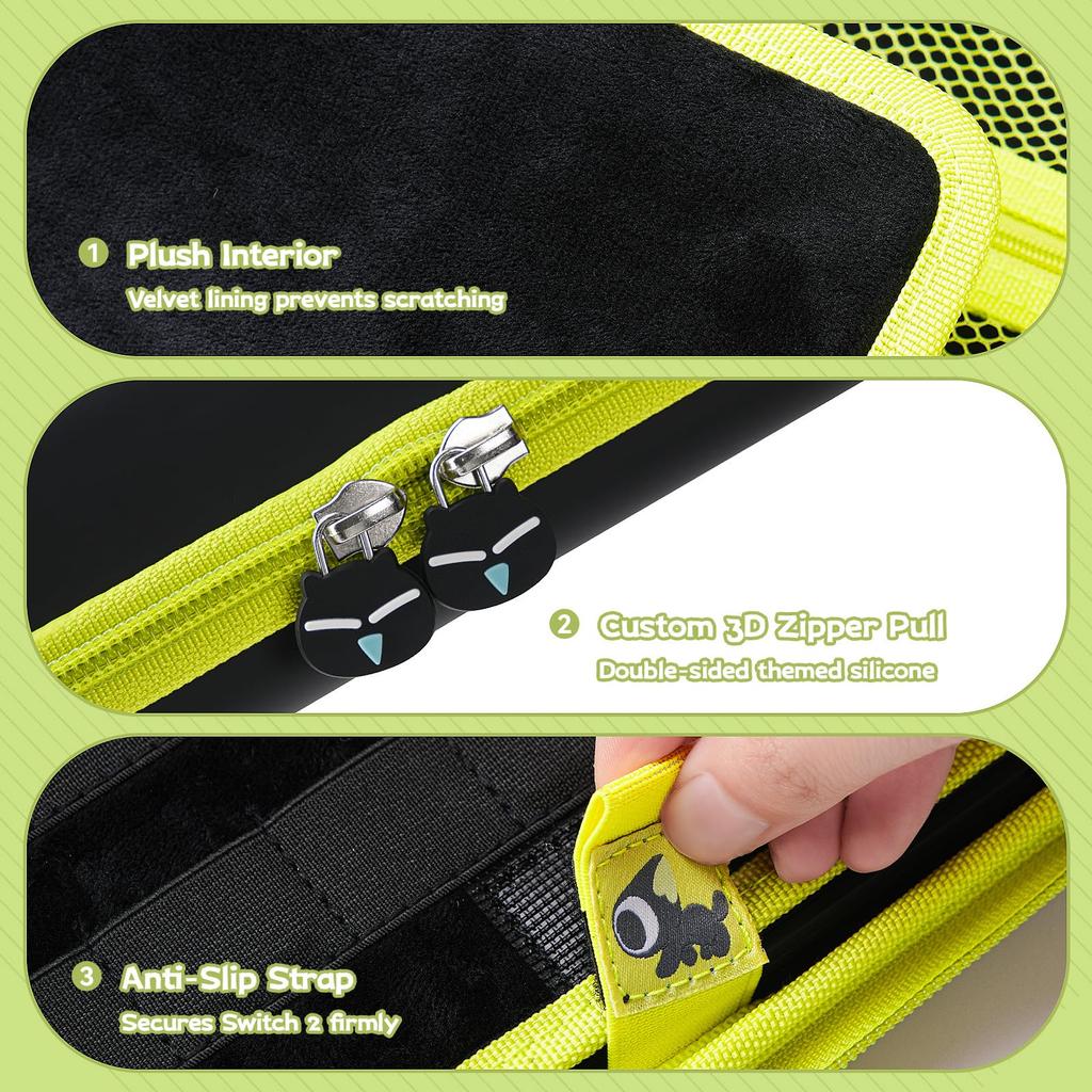 GeekShare Switch Compatible with Switch 2 and OLED HDMI and Other Large Capacity Full Holds 10 Game Birthday Gift Luo Black Case, Models, 2025,