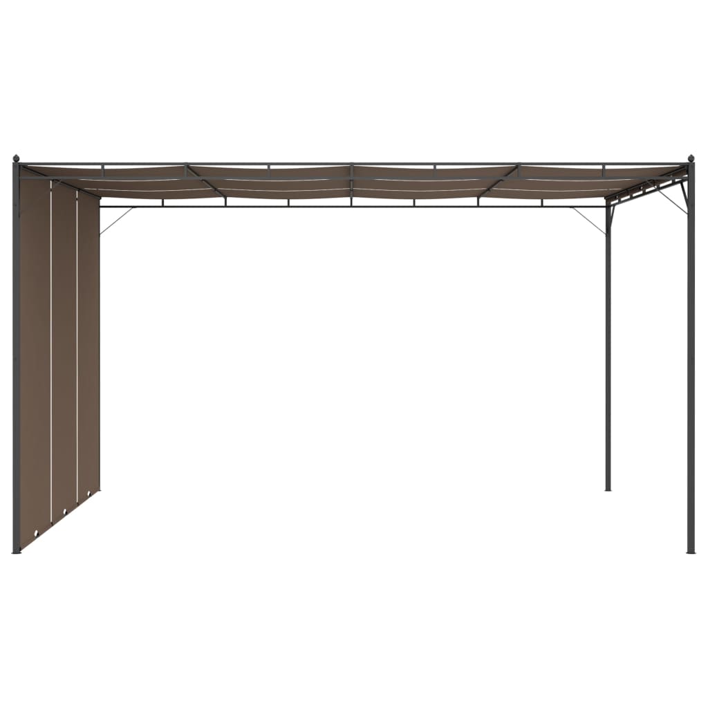 Garden Pavilion with Side Curtains 4 x 3 x 2.25 m Taupe