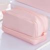 Large-Capacity 4 Compartments Pencil Case Minimalist Portable Handle Storage Pouch  Student