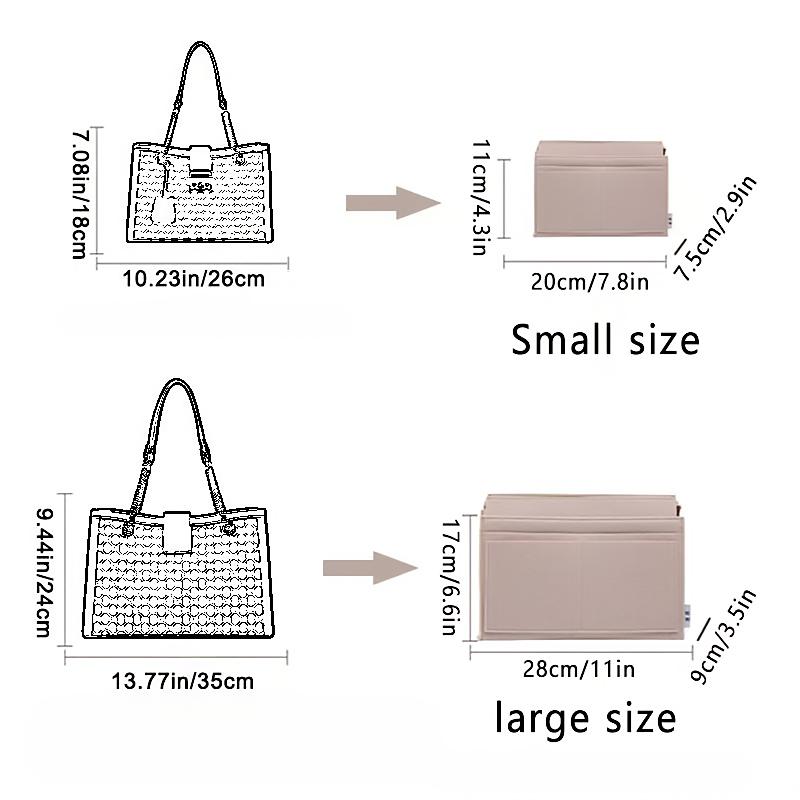 1шт войлочный органайзер-мешочек, нецарапающийся внутренний войлочный мешок для сумок S/L