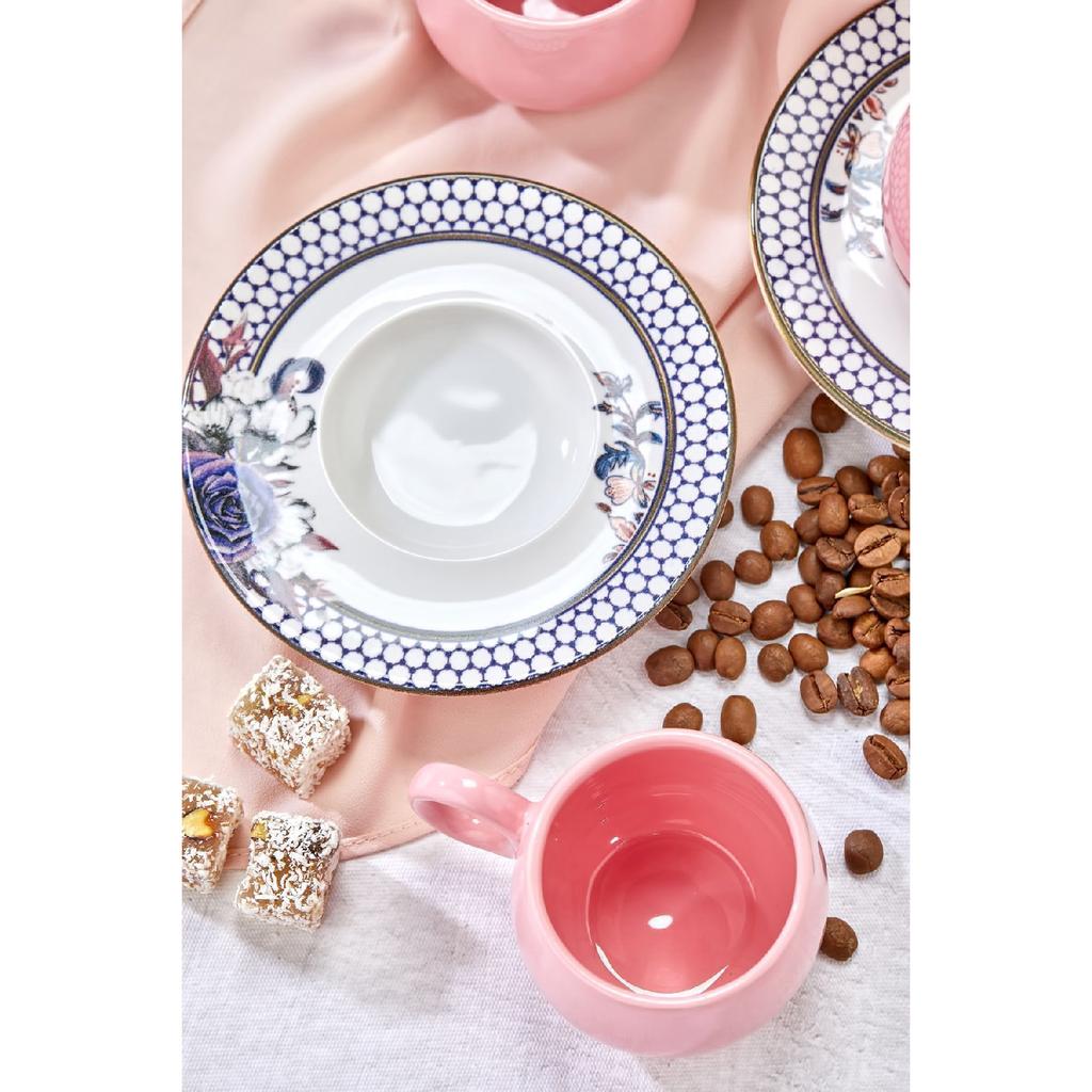 Набор кофейных чашек Polka Dot Lux из 12 предметов на 6 человек, набор белых чашек для турецкого кофе