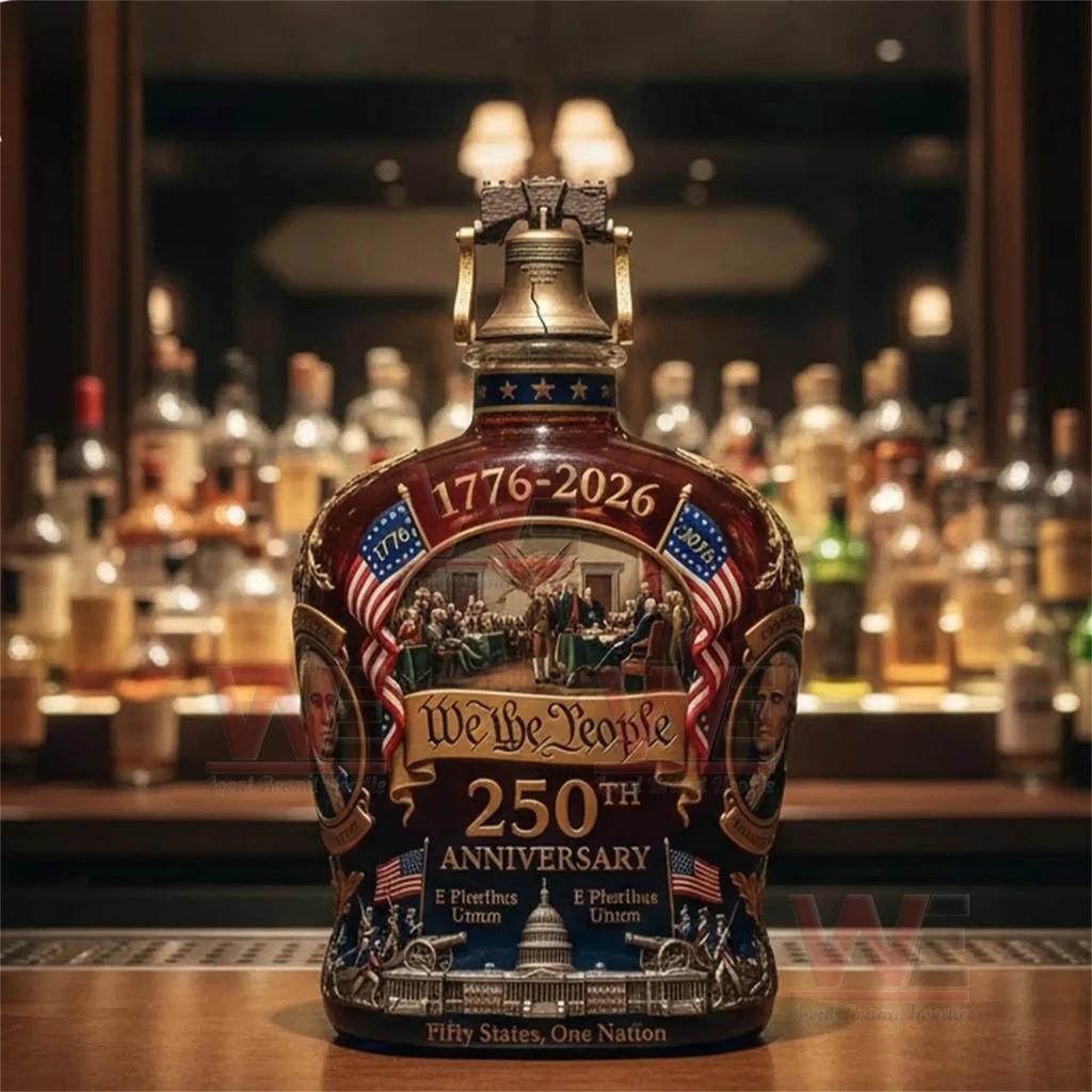 Лимитированная серия commemorative (памятная) бутылка виски 1776-2026 250-летний юбилей Коллекционный декантер с изображением исторических американских символов и архитектуры