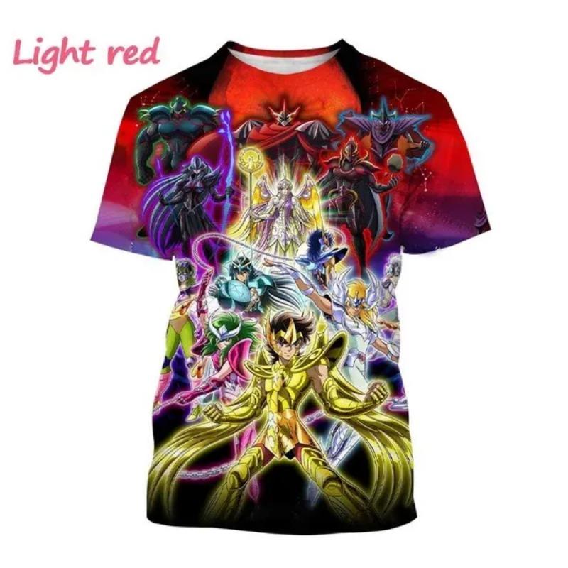 Футболка Saint Seiya с 3D-принтом для мужчин и женщин, круглый вырез, повседневные топы с короткими рукавами, свободные футболки, аниме-футболка
