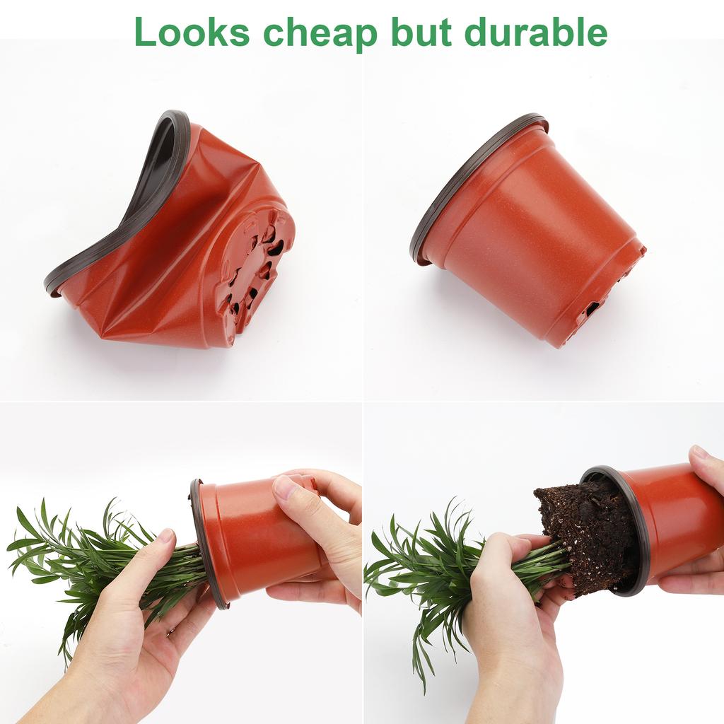 Рассадные горшки с куполами влажности, 40 наборов 4-дюймовых мягких рассадных горшков (40 баночек + 40 прозрачных крышек), Горшочки для рассады Маленькое растение