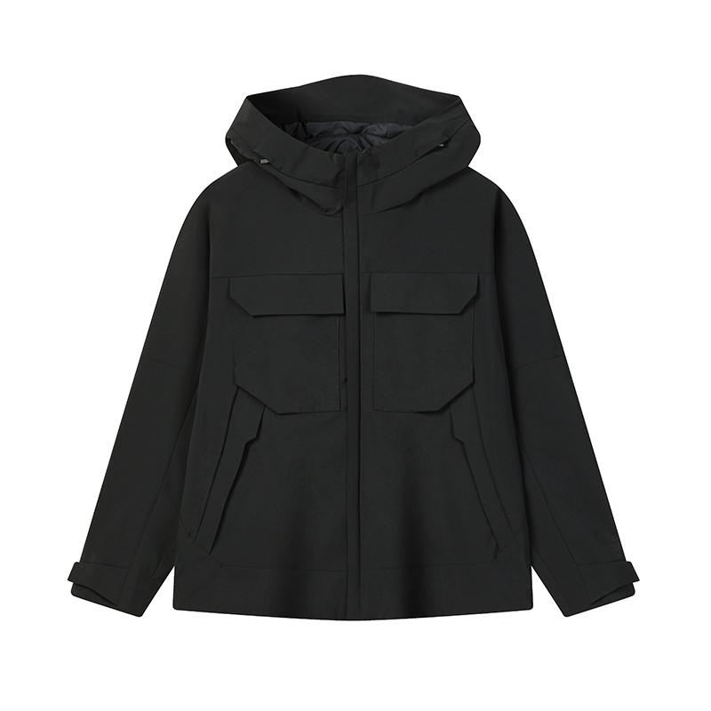 FILA MILANO Jackets Men's Jet Black Hooded Moderate Workwear F11M615708FBK