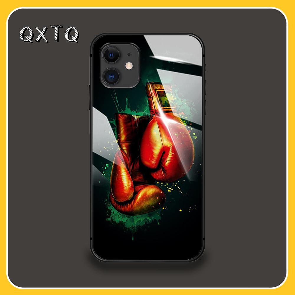 Модные боксерские перчатки, чехлы и обложки для мобильных телефонов, стеклянный чехол для iPhone, Xiaomi, Redmi, Samsung, Galaxy Note S, 12, 13, 14, 15, 21, 22, 5G, Pro, Max, Plus