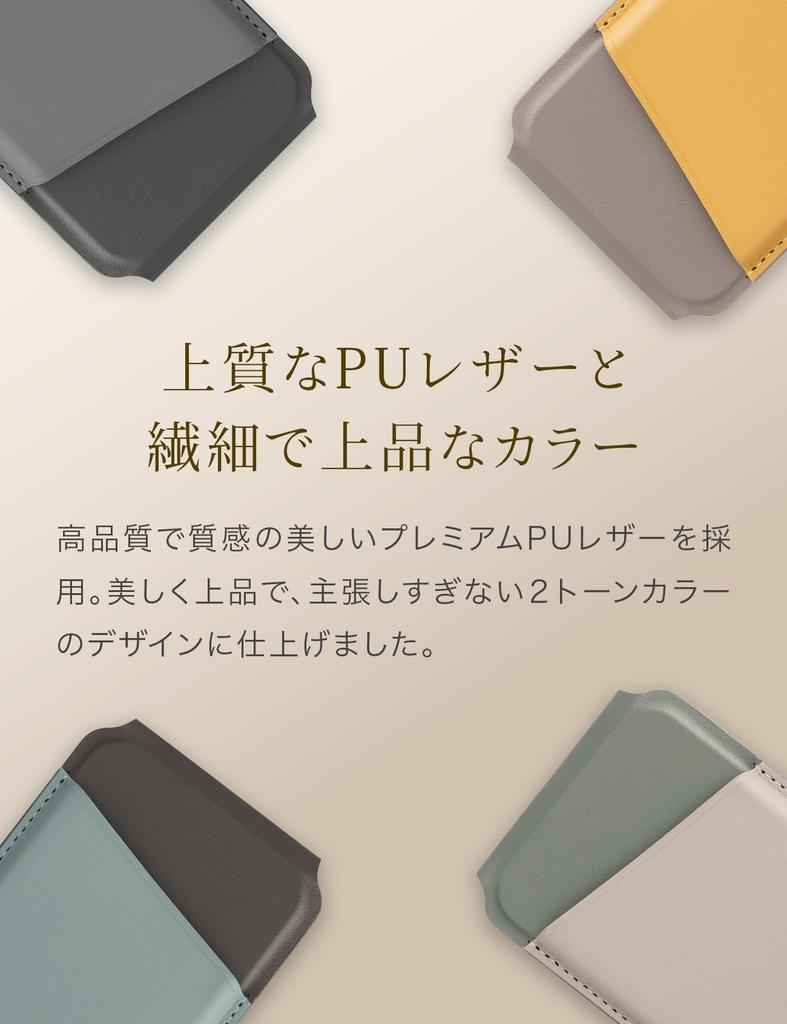 UNIQ LYDEN DS MagSafe Compatible Card Case with Smartphone Skimming PU Leather Stand, Prevention, (Ivory/Moss Green)