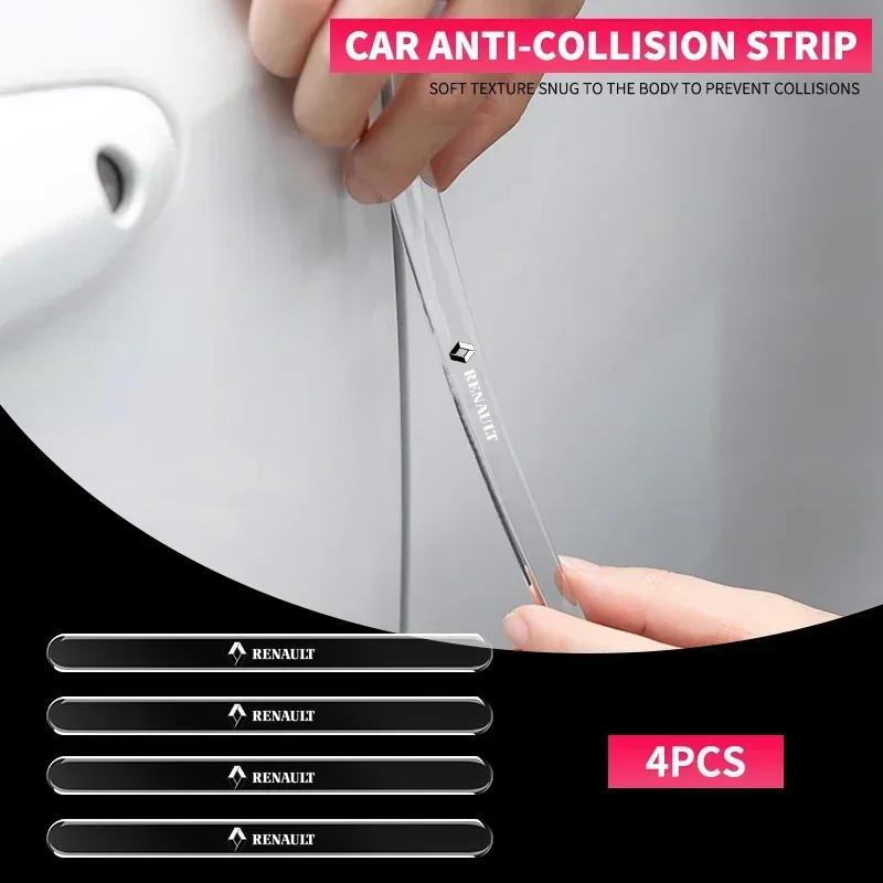 4pcs Car Door Edge Transparent Anti Scratch Protection Strips For Renault koleos duster megane 2 logan clio Auto Accessories S444