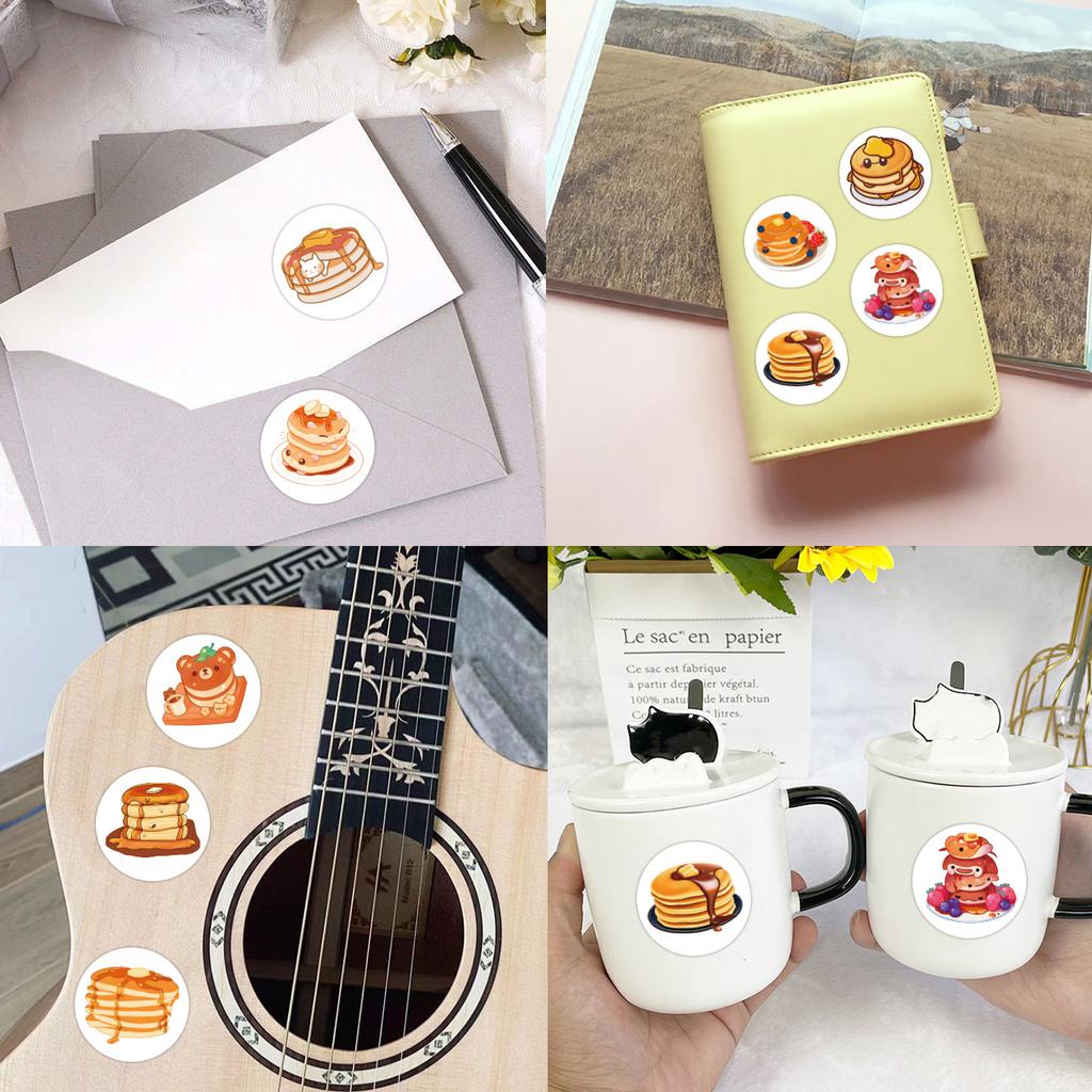 500 наклеек/рулон Наклейки-роллы с десертом-блинчиком Праздничные наклейки на день рождения Декоративные наклейки Детские наклейки-награды Цветные наклейки
